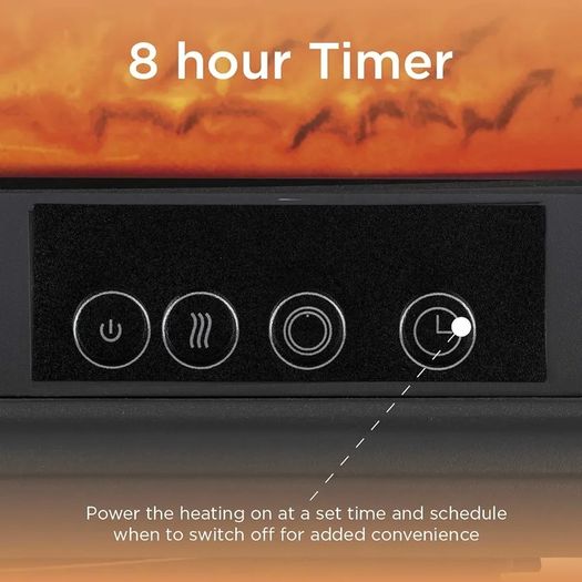 WL46020 Rochester Portable Electric Double Door Fireplace Heater with Realistic LED Flame Effect, Remote Control, 2000W, Black