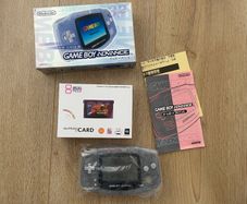 Nintendo Gameboy Advance AGB-001 Milky Blue Boxed with Manual and FlashCard 2GB