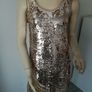 Gold Zara dress size XS(8-10) with matching heels and clutch Image 2