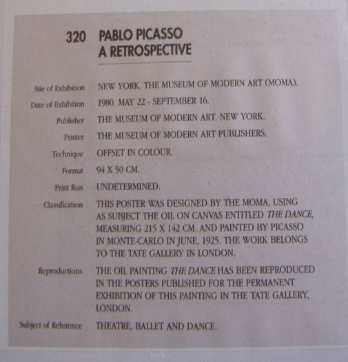 Fine Art  ;  Original Picasso Lithograph 1980.