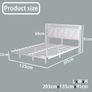 Floating Double Bed Frame with LED Lights & USB Charging Station Upholstered Headboard Storage Image 2
