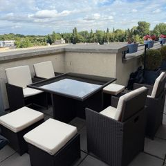 9 Piece Rattan Cube Garden Dining Set for 8 people