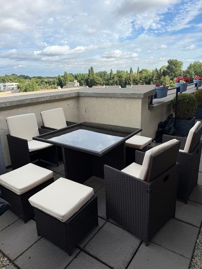 9 Piece Rattan Cube Garden Dining Set for 8 people