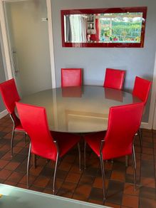 Toughened Glass Table Top & 6 Chairs