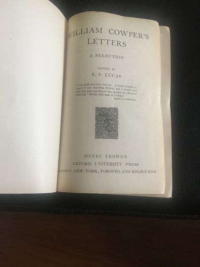 William Cowper's Letters.  A Selection