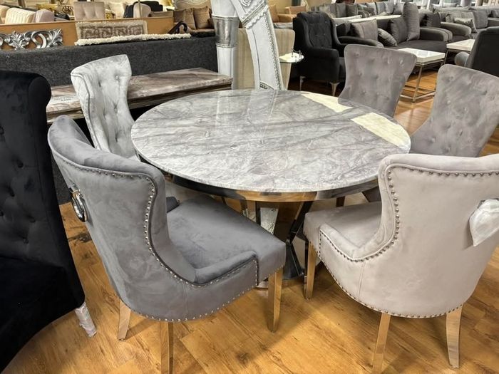 Marble Kitchen Dining Table With 6 Chairs