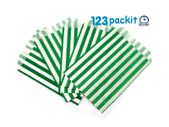 LOT of 400 pcs GREEN stripe sweet bags 5x7