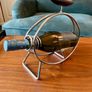 Vintage Repro Mid Century Chrome Bottle Holder with Wooden Handle from the 1980s Image 5