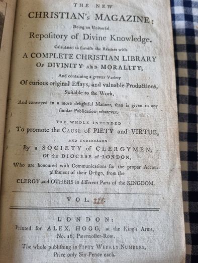 Two old books - Christian's Magazine 1782