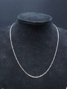 9ct White Gold Figaro Chain Necklace 45cm | Hallmarked 375