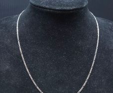 9ct White Gold Figaro Chain Necklace 45cm | Hallmarked 375