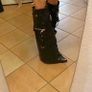 SHUZIA Studded & Buckle Decor Zip Side Wedge Boots Image 5