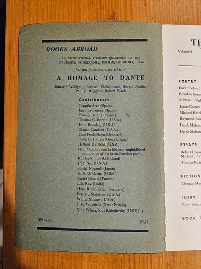 The Dubliner. 1964 Literary Magazines . PLUS THE BELL LITERARY MAGAZINES 1951BOTH IN Good Condition.  See Photos For Same.