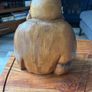 Hand Carved Wooden Laughing Buddha Statue Large & Heavy Image 4