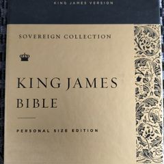 Holy Bible King James Sovereign Genuine Black Leather Edge Lined on3n3ss