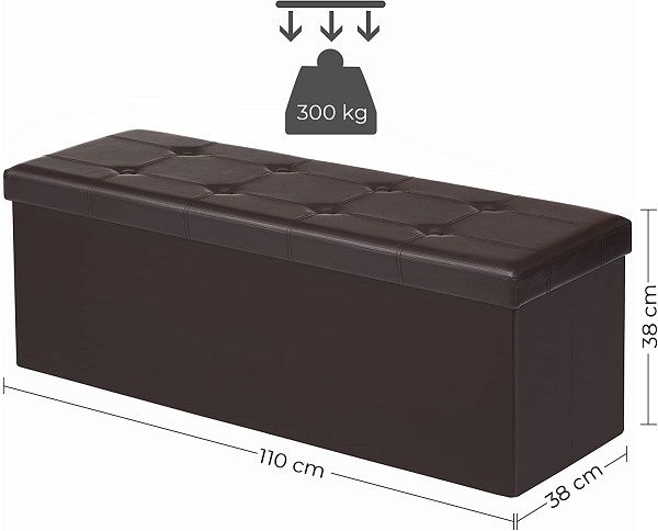 New Foldable Storage Seat (Brown) - FREE P&P
