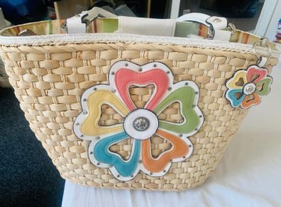 Beautiful Rossetti New York Straw Summer Tote BNWT