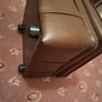 Brown Leather Style Pouffe Footstool Image 6