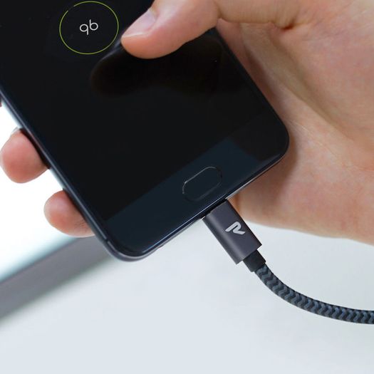 RAMPOW 2M Micro USB Fast Charging QC 3.0/2.0 & Data Sync Nylon Braided Cable (Brand New/Warranty)