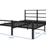 4ft6 Double Bed Frame with Headboard, Metal Slats Support Platform Bed Frames Double Bed with Storage Under Bed, Enhanced Support Stable Easy Assembly, Noise Free, No Box Spring Needed, Black Image 10
