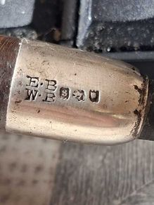 Antique Briar Pipe Silver Hallmark Ferrule E.B  W.B maker's mark for the Barling brothers