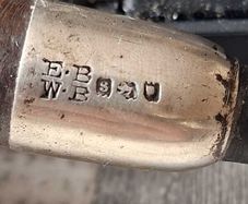 Antique Briar Pipe Silver Hallmark Ferrule E.B  W.B maker's mark for the Barling brothers
