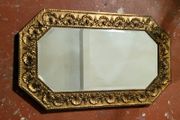 Arts &amp; crafts embossed brass mirror