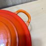 Le Creuset Cast Round Iron Casserole Dutch Pot & Lid 22cm Size D Volcanic Orange Image 3