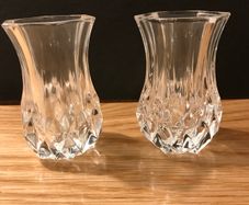 Two Small Vintage Cut Glass Vases