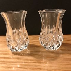 Two Small Vintage Cut Glass Vases