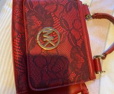 Red clutch bag