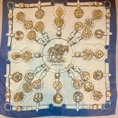 Authentic, vintage Hermes Cuivreries Silk Carre Scarf