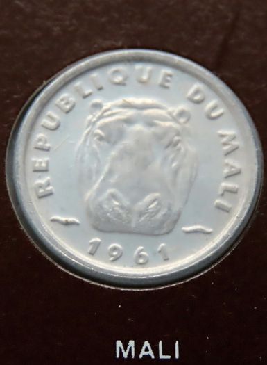 Mali 1961 Hippopotamus Coin Stamp cover BUNC