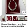 Vintage sterling silver lucky horse shoes serviette ring Image 8