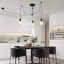 Modern and Retro Pendant Light, 3 Arms DIY Spider Chandelier Creative Adjustable 150CM Vintage Ceiling Pendant Lamp Fixture with E27 Socket, Black Image 2