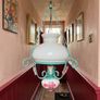 Vintage style hanging ceiling light with floral detail Image 2