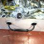 1 Black Cupboard Handle 96mm H.C With Screws Image 4