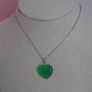 Green heart pendant,Jewellery,Necklace.Stainless steel chain,Gift Image 6
