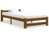 Bed Frame Honey Brown Solid Pine Wood 90x200 cm