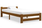 Bed Frame Honey Brown Solid Pine Wood 90x200 cm