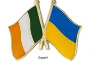 Ireland &amp; Ukraine National Friendship Flag Metal Enamel Badge