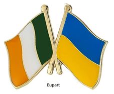 Ireland & Ukraine National Friendship Flag Metal Enamel Badge