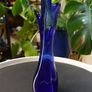 Vintage Cobalt Blue Swung Vase With White Streak Image 4