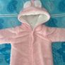 fluffy pink baby girl pramsuit as new Image 2