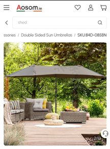 Outsunny 4.6m Garden Parasol Double-Sided Sun Canopy
