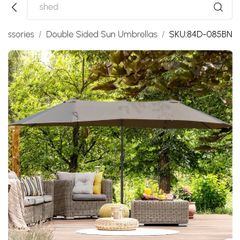 Outsunny 4.6m Garden Parasol Double-Sided Sun Canopy