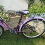 Girls  24" Bicycle/Ken Black Purple with stand and back carrier Image 3