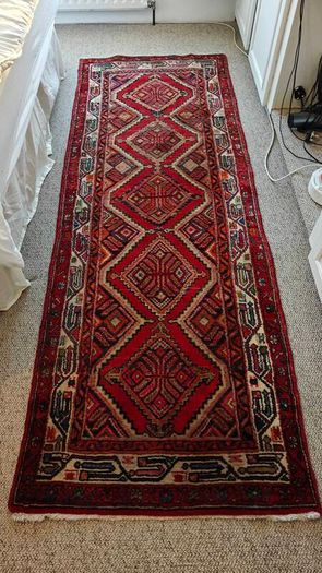 Colourful Persian Hamadan Hand Knotted Runner Rug Carpet