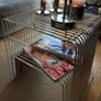 Vintage Chrome Wire Magazine Rack Side Table - 1970s Space Age Image 3
