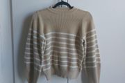 Aware by Vero Moda light brown and white striped sweater